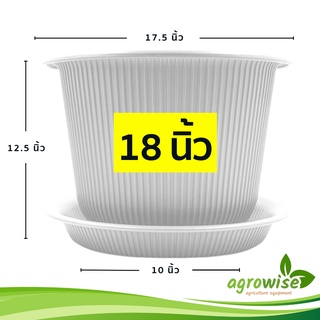กระถางต้นไม้ใหญ่
 กระถางต้นไม้พลาสติก
 กระถางพลาสติก กระถางฮีโร่ ฮีโร่ 18 นิ้ว สีขาว