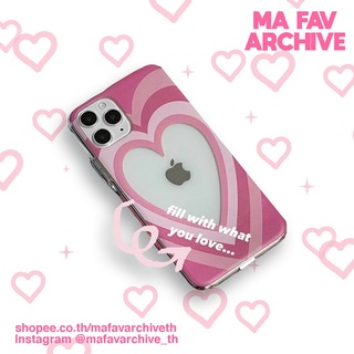 (pre) mafavarchive - heartbeam frame jelly hard case เคสมือถือคลุมรอบเครื่อง ขอบนิ่ม TPU ใส พื้นหลังPC กรอบหัวใจ ใส่รูป