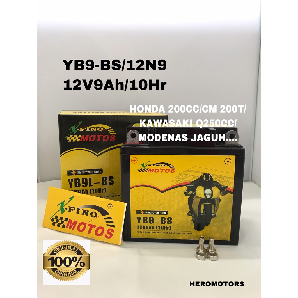 MARI-MARI TENGOK MOTORCYCLE BATTERY, BATTERY YB9-BS/12N9 (X-FINO) (DRY) คุณภาพดี