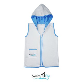 ชุดคลุมหลังว่ายน้ำ, SwimFly Hooded Swimming Robe (Sleeveless, Blue)