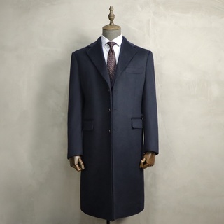 Single Breasted Cashmere Overcoat Custom Navy Overcoat Men Wool Tailor Made Mens Wool Overcoat