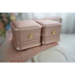 กล่องสินสอด สีโรสโกลด์ สำหรับใส่เครื่องประดับ ทอง หนัง PU กล่องแหวนตั้งได้