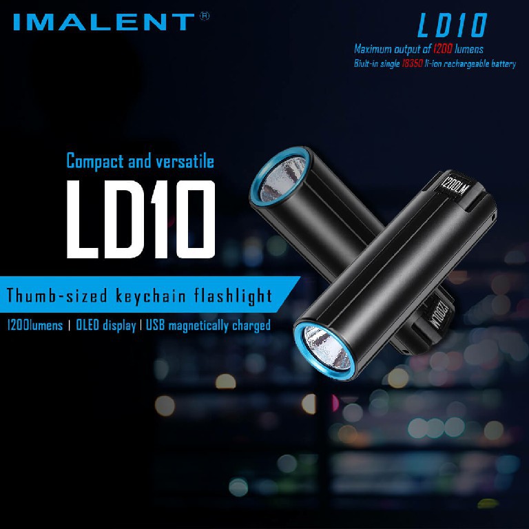 ไฟฉาย IMALENT LD10 XPL HI 5 โหมด 1200 Lumens จอแสดงผล OLED พวงกุญแจไฟฉายขนาดพกพาสะดวก