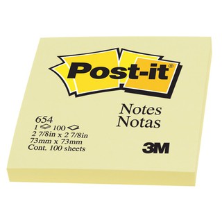 โพสต์-อิท โน้ต 3x3นิ้ว สีเหลือง (100แผ่น) โพสต์-อิท 654 Post-It Note 3x3 Inch Yellow (100 sheets) Post-It 654