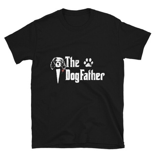 เสื้อยืดผ้าฝ้ายพิมพ์ลายคลาสสิก พร้อมส่ง เสื้อยืดแขนสั้น พิมพ์ลาย The Dogfather Cavalier king charles spaniel Dog Dad หลา