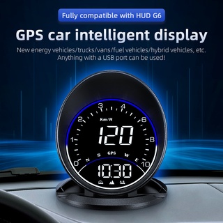 G6 จอแสดงผล HUD GPS ระบบ Head Up Display Speedometer โปรเจคเตอร์รถยนต์ พร้อมเข็มทิศเตือนภัยความปลอดภัยรถยนต์อุปกรณ์อิเล็กทรอนิกส์