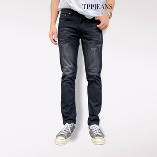 JEANSEXPRESS Slim-fit Mens Jeans กางเกงยีนส์สลิมฟิต ผ้ายืด สีดำฟอก เป้าซิป Size 28-36 รับชำระปลายทาง