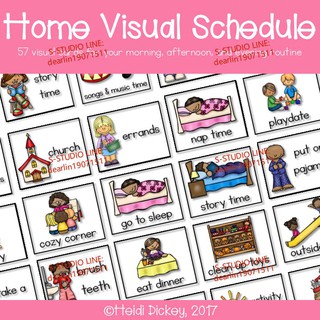 สำหรับเด็กVisual Schedule/Routine/Chore Chart for Young Childrenการเรียนคำศัพท์ภาษาอังกฤษ-อเมริกา