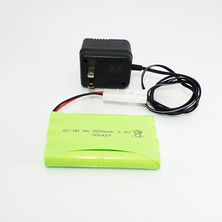 แบตเตอรี่ 9.6V. 3500mAh แจ็คขาว สายสองเส้น+อะแดปเตอร์