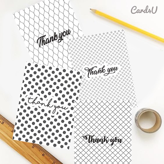 (พร้อมส่ง) การ์ดอวยพร ขอบคุณ Thank you Card มีให้เลือก 4 แบบ กระดาษอย่างดี หนา 240g พร้อมซอง