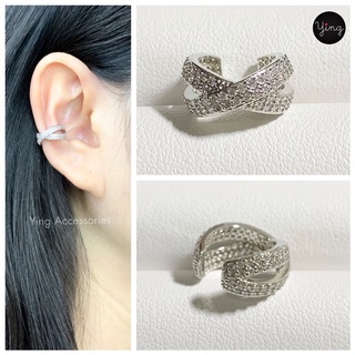 Ear Cuff🌈งานเพชรไขว้ สวยเก๋ (1 ชิ้น)💫