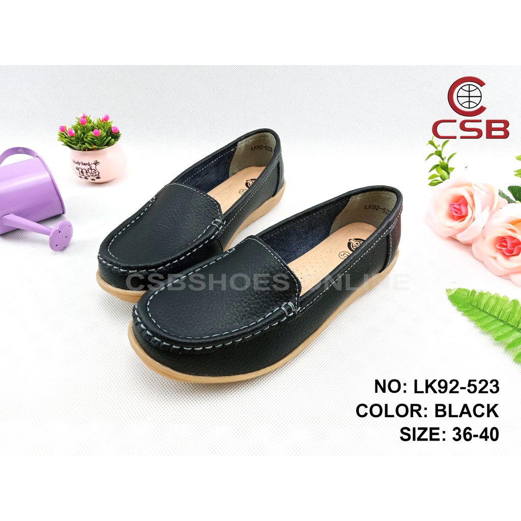 C92523 รองเท้าแฟชั่นทำจากหนังวัวแท้ หน้าเรียบใส่ได้ทุกโอกาส