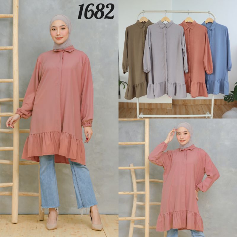 ขายส่ง Crincle Tunics 1682 Rp. 75.000 x 4 สี = Rp. 300.0