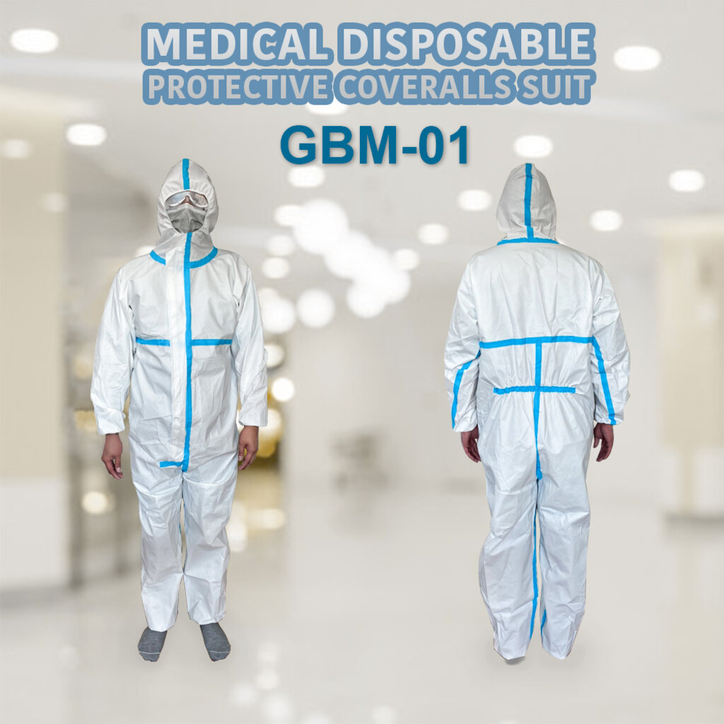 ชุด PPE GBM-01 มีแถบเย็บปิดรอยตะเข็บ สำหรับบุคคลากรทางการแพทย์