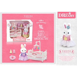 สินค้าพร้อมส่งบ้านตุ๊กตากระต่าย บ้านตุ๊กตา DIY บ้านกระต่ายและเฟอร์นิเจอร์ RABBIT HOUSE &amp; FURNITUREน่ารัก 6621