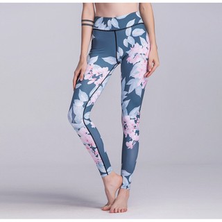 Legging กางเกงออกกำลังกาย เลกกิ้งขายาว ลายดอก