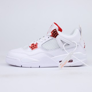 Nike Air Jordan 4 "Red Metallic" รองเท้ากีฬา รองเท้าเบสบอล สําหรับผู้ชาย ของแท้ 100%