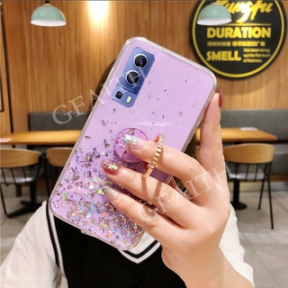 เคสโทรศัพท์ VIVOY72 5G With Ring Stand Holder Bling Star TPU Soft Back Cover Casing VIVO Y72 5G