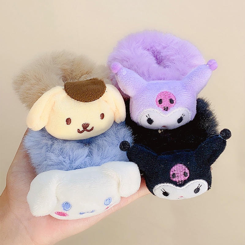 น่ารัก Sanrio การ์ตูน Plush Hair Tie Non-marking ความยืดหยุ่นสูงยางรัดผมอุปกรณ์เสริม