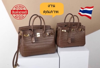 กระเป๋าสะพายข้าง กระเป๋า Birkin ปั๊มลายจระเข้ มา2 size: 25/30 cm