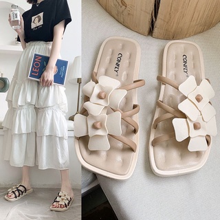 Hot Sale รองเท้าแตะ, รองเท้าแตะโรมันชายหาดรองเท้าแตะดอกไม้ที่มีสไตล์（สั่งซื้อรองเท้า Size+1）