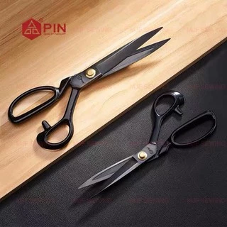 กรรไกรตัดผ้าเคลือบดำPIN-8-9-10-11-12นิ้ว สแตนเลส ขนาด (แถมกรรไกรตัดเศษด้าย)