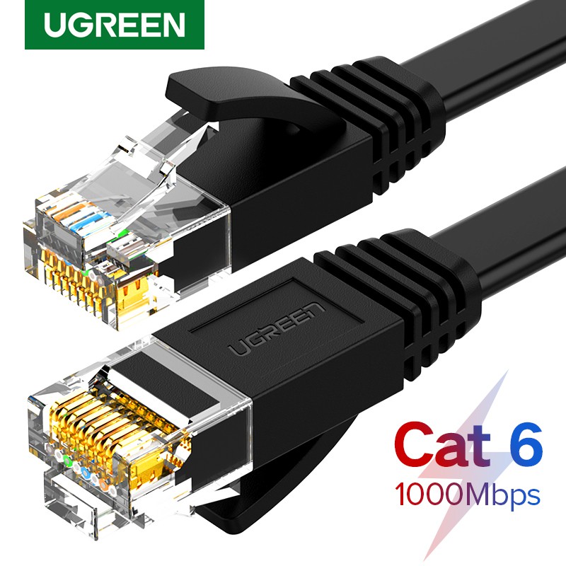 UGREEN สายเคเบิล หัวกลม rj45 cat 6 ตัวผู้ สําหรับ พีซี แล็ปท็อป ยาว 0.5 เมตร