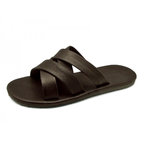 TAYWINแท้ เทวินทร์แท้ รองเท้าแตะ SKT-46 Size39-46 หนังชามัวร์ตาลแก่