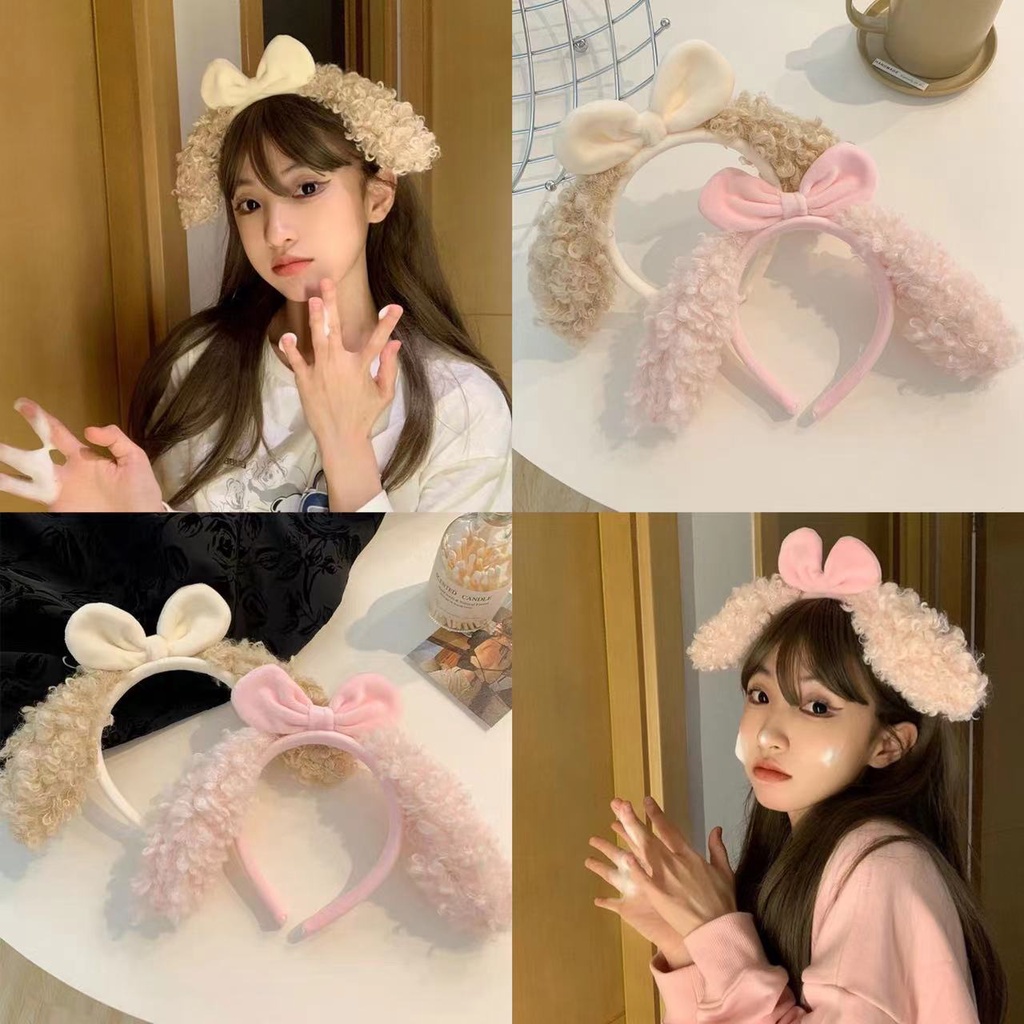 ที่คาดผมรุ่นใหม่ล่าสุด ที่คาดผมหูแกะมีโบว์ สีพาสเทล น่ารักๆ สินค้ายอดฮิตในเกาหลี ใส่ได้ทุกที่ทุกเวลา