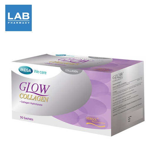 MEGA We Care Glow Collagen 30s - ผลิตภัณฑ์เสริมอาหาร คอลลาเจนชนิดผง  1 กล่อง (30 ซอง)