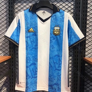 เสื้อกีฬาแขนสั้น ลายทีมชาติฟุตบอล Argentina Messi 22-23 Qatar World Cup ชุดเหย้า