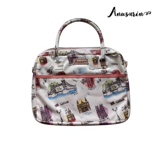 Anusarin Mini Brief Case กระเป๋าผ้าคอตตอนเคลือบกันน้ำลาย London