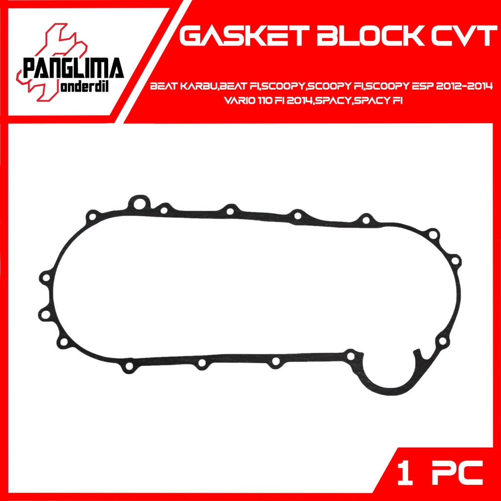 ปะเก็นบล็อก CVT สีดําสําหรับ Honda Beat คาร์บูเรเตอร์-FI & Scoopy คาร์บูเรเตอร์ F1-eSP & Vario 110 2014 & Spacy บล็อกบรรจุเก่า