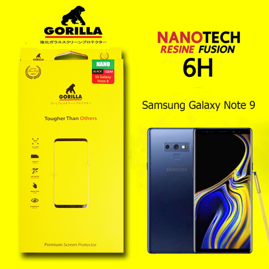 Gorilla Nano tech Resin Fusion ฟิล์มนาโนเต็มจอกันรอย ของแท้ สำหรับ Samsung Galaxy Note 9 (Black)