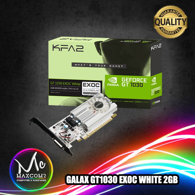 การ์ดจอ VGA GALAX GT 1030 EX OC WHITE 2GB GDDR5 สินค้ามือสอง ประกันร้าน 14วัน MAXCOM