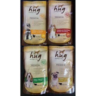 👍6ซอง 119บาท   เพ้าสุนัข ฮักHug Premiumขนาด120กรัม อาหารนำเข…