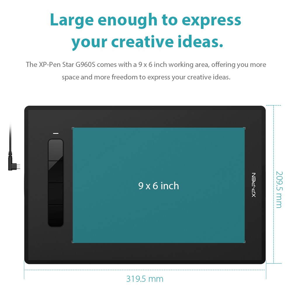 XPPen Star G960S แท็บเล็ตวาดภาพกราฟิก ปากกาดิจิทัล รองรับอุปกรณ์ Android รองรับ Tlit  & 8192 ปากกา