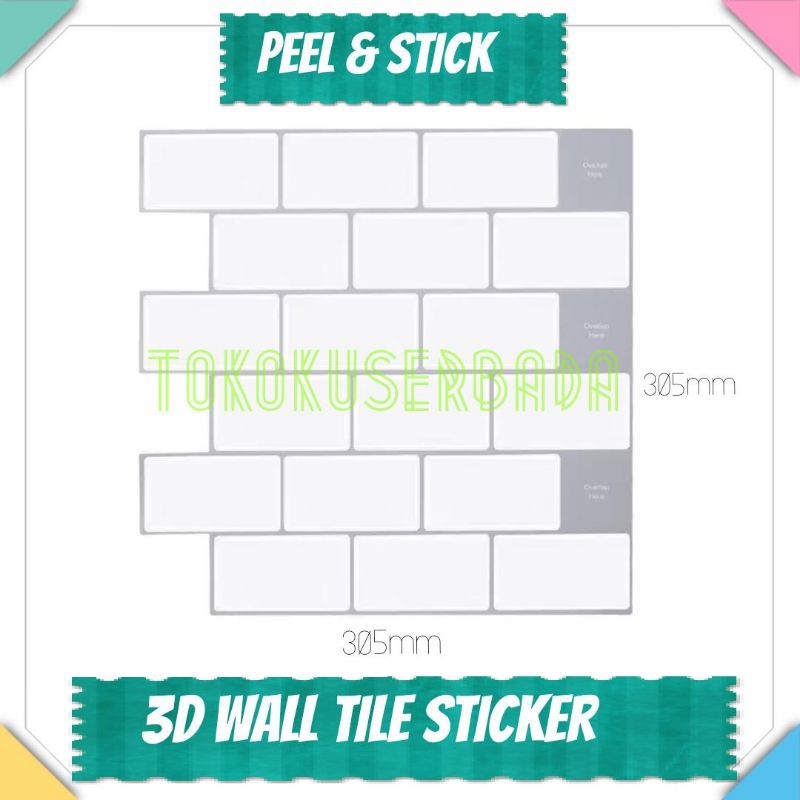 กระเบื้องติดผนัง 3D พรีเมี่ยม Peel&Stick ซีรีส์สวย TB800/T800 (305x305x1.2mm)