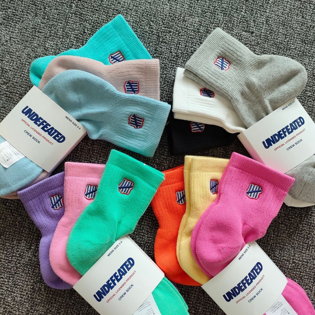 ใหม่ Undefeated ถุงเท้ากีฬาลําลอง ผ้าฝ้าย ปักลาย แฟชั่นสําหรับผู้ชาย 2022