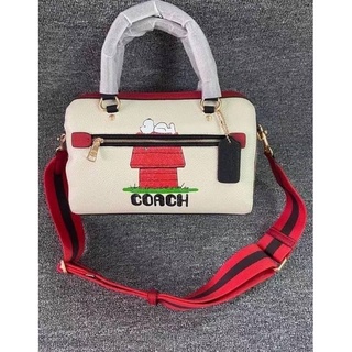 COACH COACH X PEANUTS ROWAN SATCHEL WITH SNOOPY