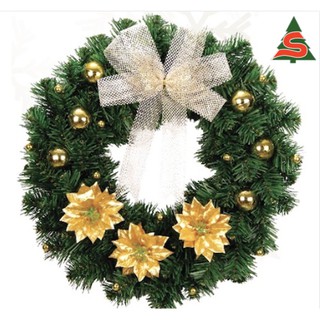 หรีดวันคริสต์มาสขนาด 18 นิ้ว พร้อมตกแต่ง The Christmas Wreath 18 inch.