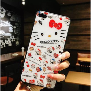 Samsung A51 A71 A7 A70 A50 A30 A20 A8 A80 A90 A60 A10s A20S J2 J7 J6 J4 Cartoon hello kitty glass phone case