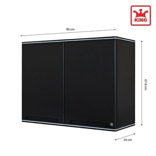 King Platinum ตู้แขวนคู่ รุ่นเคิร์ฟ ขนาด 90x67.8x34 ซม. สีเทา