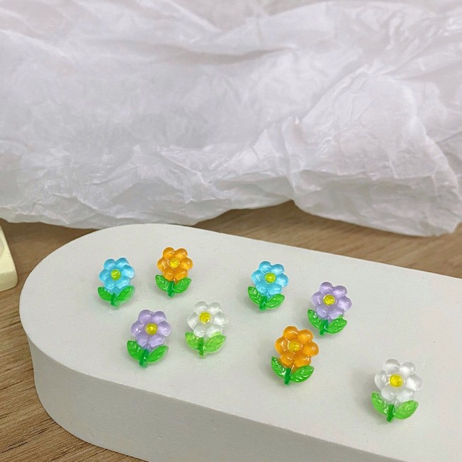 earika.earrings - daisy acrylic earrings ต่างหูอะคริลิคดอกเดซี่ก้านเงินแท้ ผิวแพ้ง่ายใส่ได้