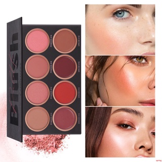 ♕Langmanni บลัชออนแปดสี High Disc Brighten Skin Tone Natural Lasting Blush Palette