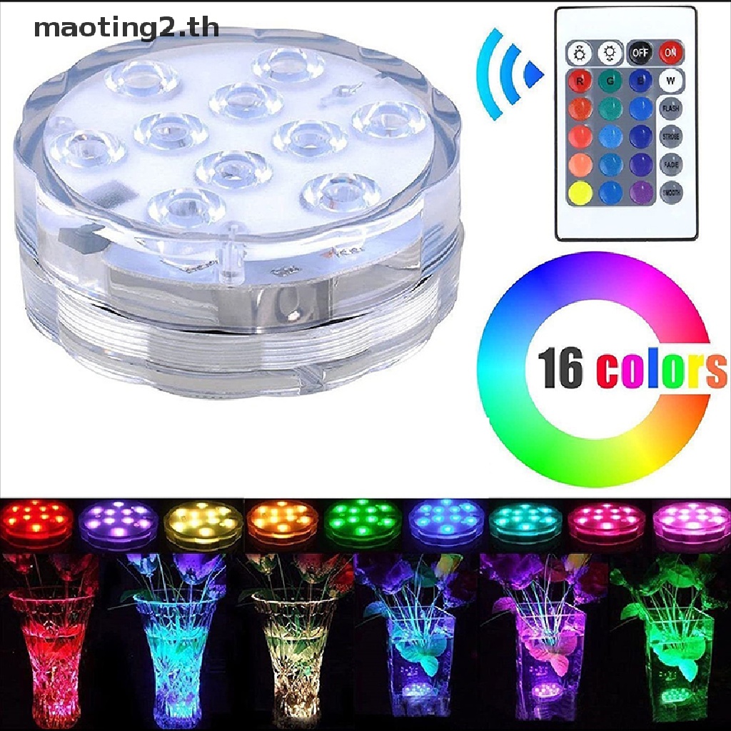 [Mtth] โคมไฟ 10 Led Rgb 16 สีสําหรับว่ายน้ํา - maoting2.th - ThaiPick