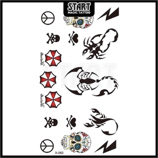 【Start Magic Tattoo】สติกเกอร์รอยสักชั่วคราว กันน้ํา ติดทนนาน 10 ซม. × 6 ซม. 2 สัปดาห์ 15 วัน