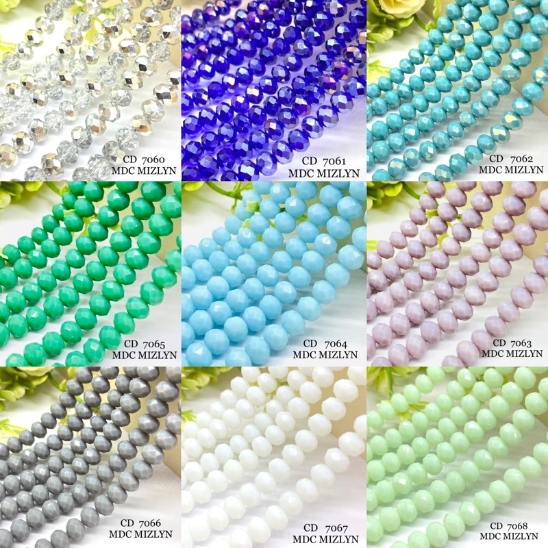 แก้วคริสตัลลูกปัด Manik Rondeella MDC สร้อยข้อมือ, Beg Diy สายคล้องมือถือพวงกุญแจสร้อยคอใช้สําหรับ D