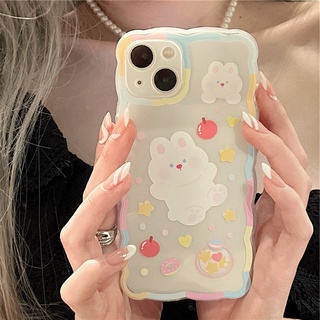 เคสมือถือ เคสไอโฟน เคสโทรศัพท์มือถือ ซิลิโคนนิ่ม TPU ใส กันกระแทก ลายการ์ตูนกระต่ายน่ารัก สําหรับ Iphone131211Xrpromax8minimax