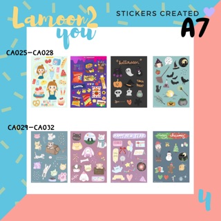 สติกเกอร์ไดคัท Sticker Die-Cut A7 ลายน่ารัก แผ่นละ19฿ 3แผ่น50฿